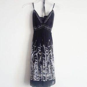 Black and White Print Y2K BCBGMAXZARIA Womens Spaghetti Strap Dress Size…